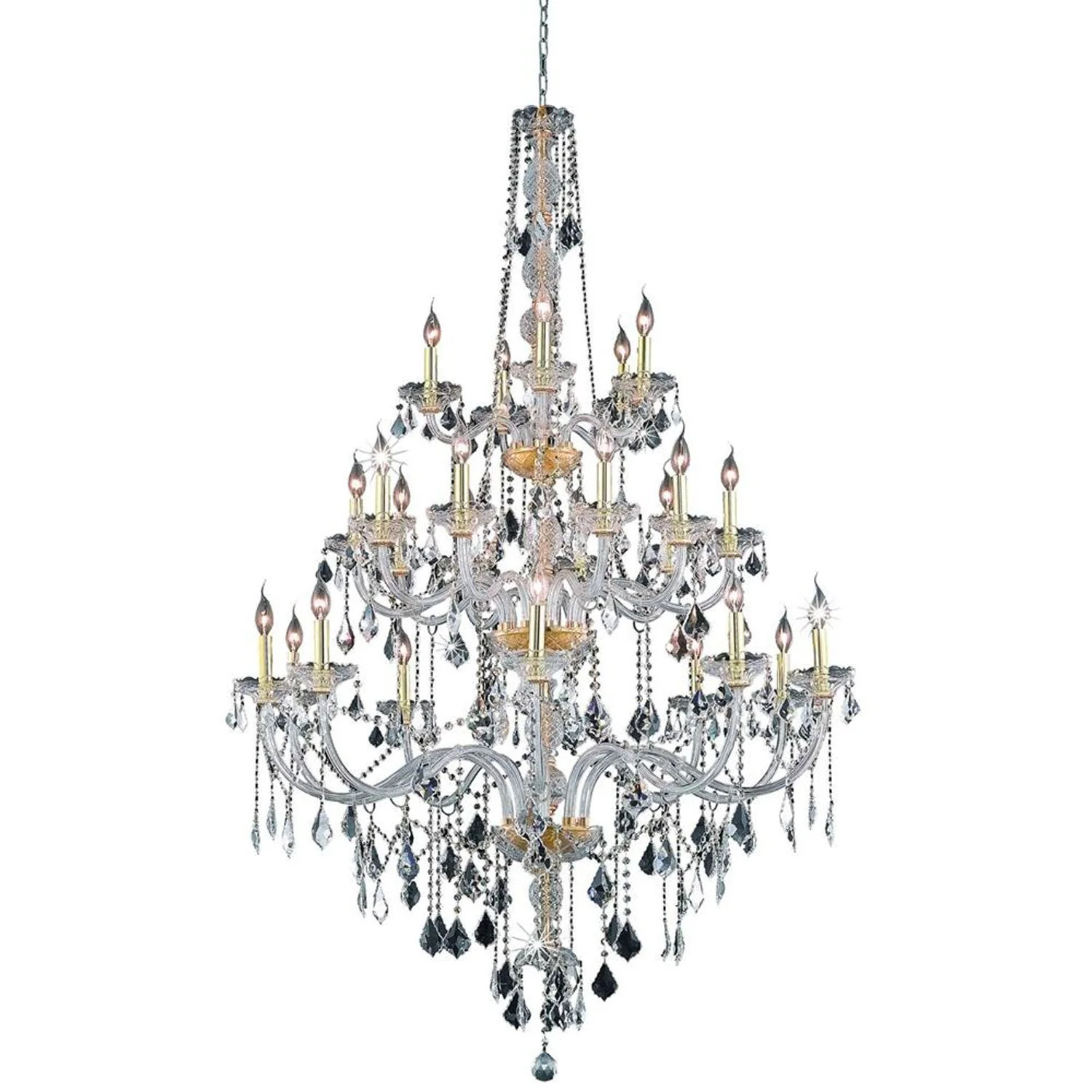Gold Twenty-Five Light Chandelier with Clear Royal Cut Crystals - Image 1