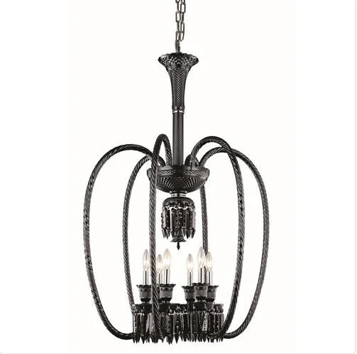 Black Six Light 40-in Chandelier - Image 1