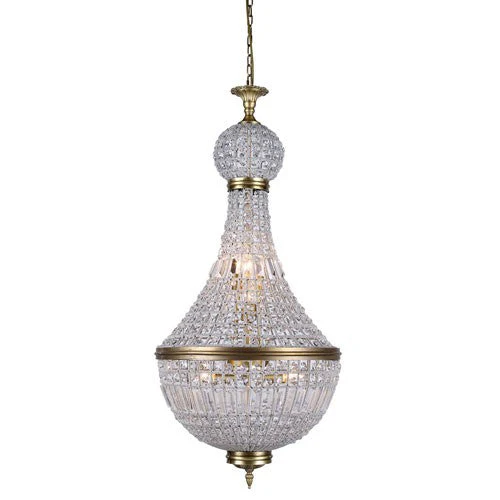 French Gold 20-Inch Eight-Light Chandelier - Image 1