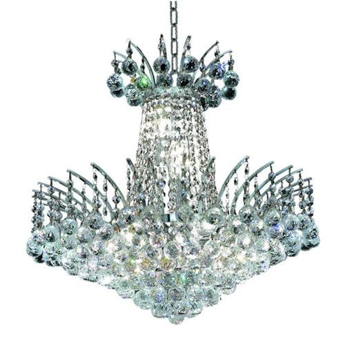 Chrome Eight-Light Chandelier with Clear Royal Cut Crystals - Image 1