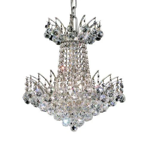 Chrome Four-Light Chandelier with Clear Royal Cut Crystals - Image 1
