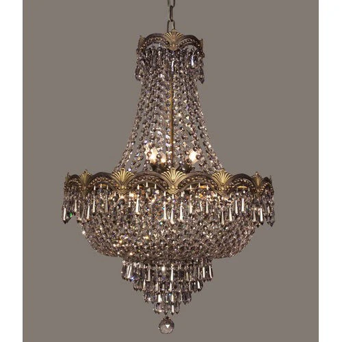 Regency II Roman Bronze Three-Light Chandelier with Smoked Crystal Accents - Image 1