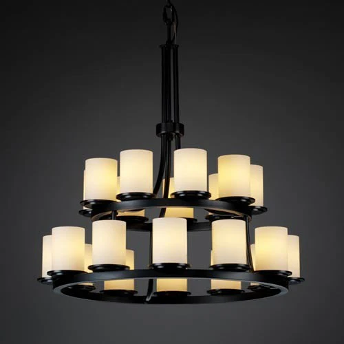 Twenty-One-Light Two-Tier Ring Chandelier - Image 1