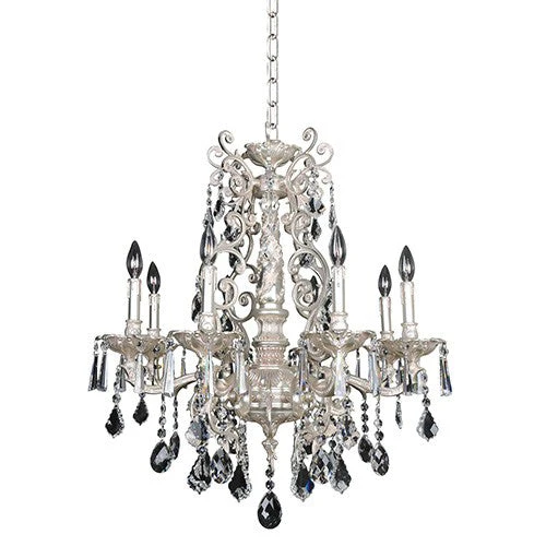 Marcello Silver Eight-Light Chandelier with Firenze Clear Crystal - Image 1