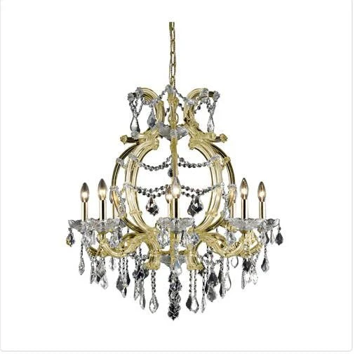 Gold Eight Light 32.5-in Chandelier - Image 1