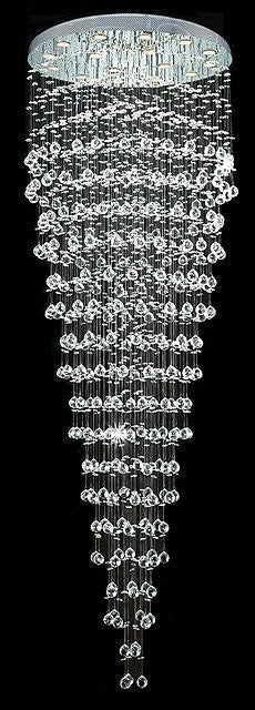 16 Light Contemporary Crystal Chandelier with polished chrome base - Image 1