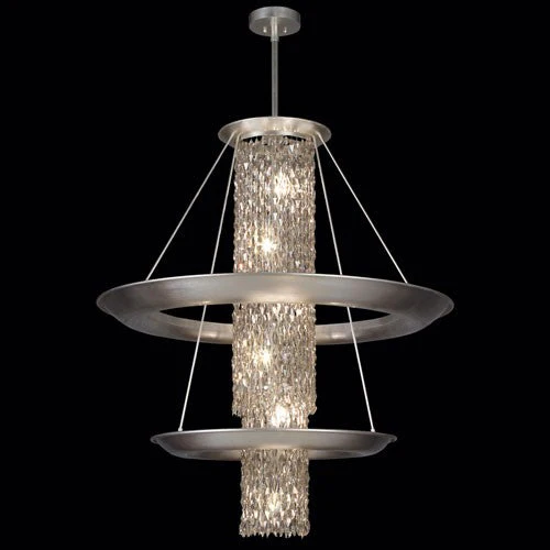 15-Light Pendant in Silver Leaf Finish