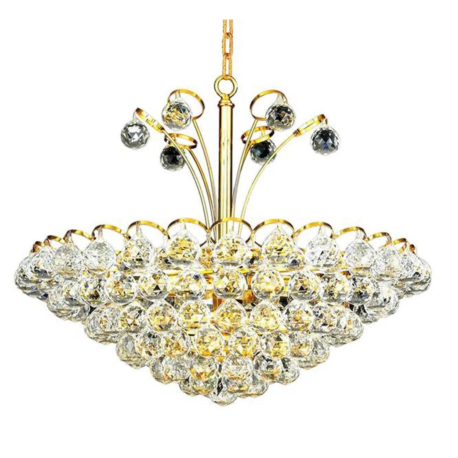Godiva Gold Eight-Light 22-Inch Pendant with Swarovski Spectra Clear Crystal - Image 1