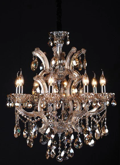 8 Light Maria Theresa crystal chandelier in cognac color - Image 1