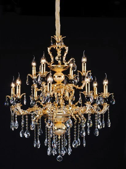 Gold plated 12 Light Zinc Alloy crystal Chandelier - Image 1