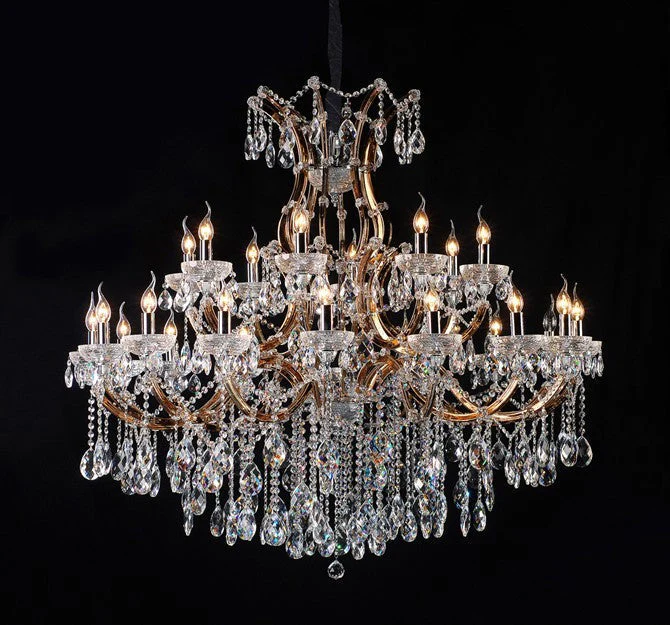 Gold plated 24 light traditional crystal Chandelier - Image 1