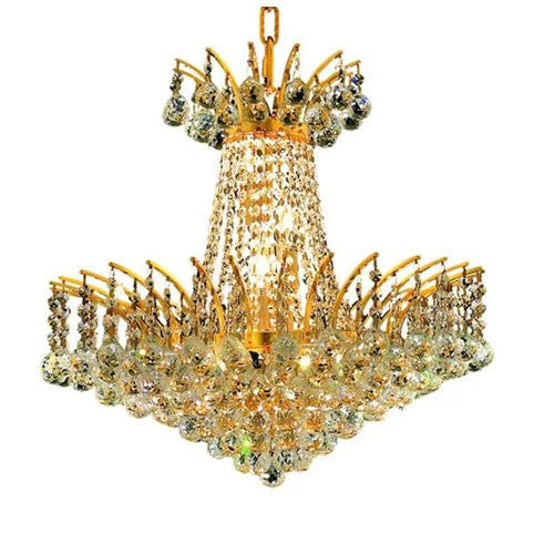 Gold Eight-Light Chandelier with Clear Royal Cut Crystals - Image 1