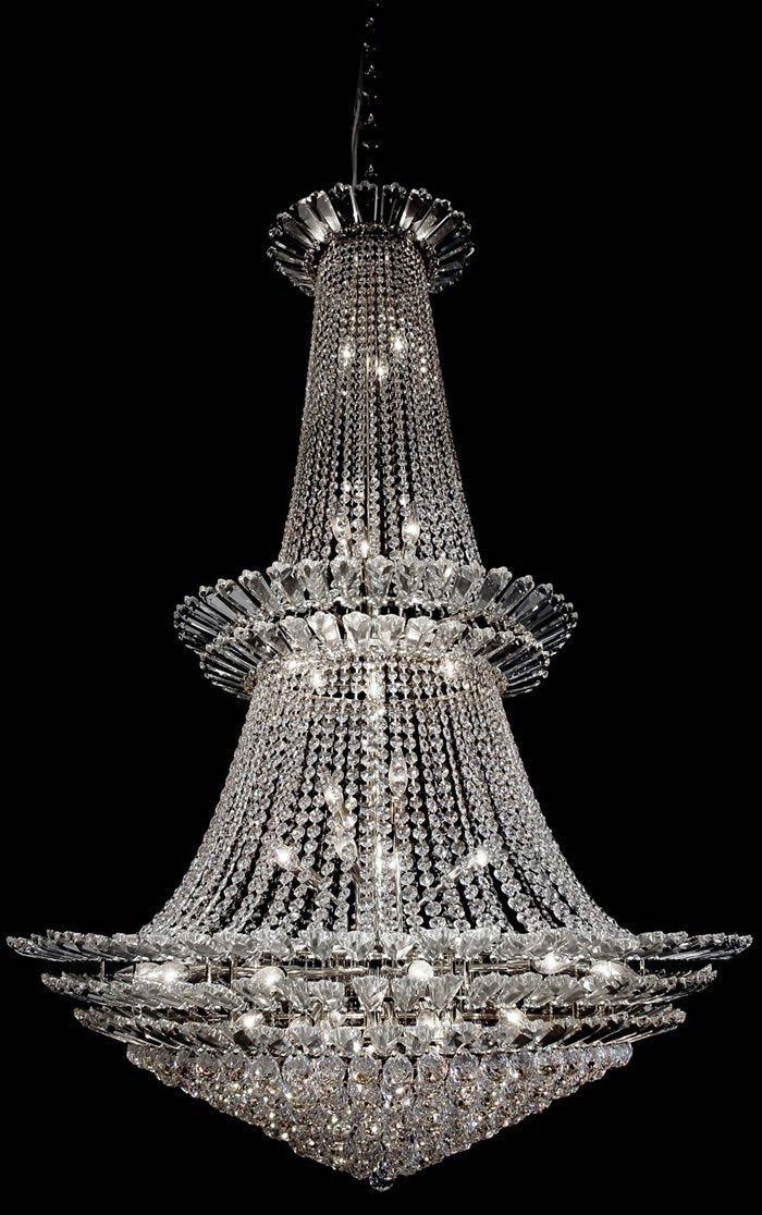 48 light polished chrome crystal chandelier dressed with 25% full lead crystals - Image 1