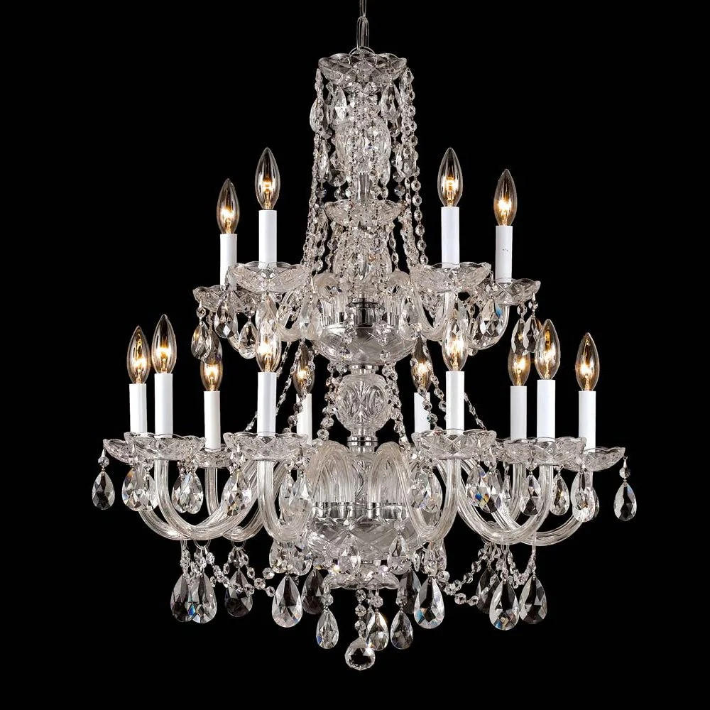 15 Light two Tier Bohemian Crystal Chandelier - Image 1