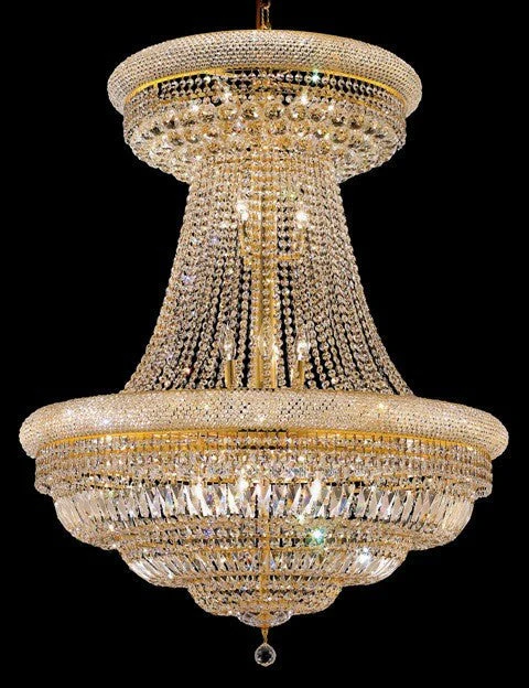 28 Light crystal chandelier gold plated - Image 1