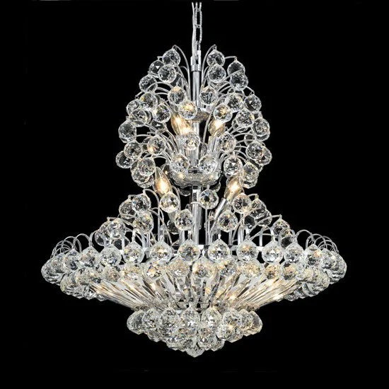 Polished chrome 14 Light crystal Chandelier dressed with crystal ball - Image 1