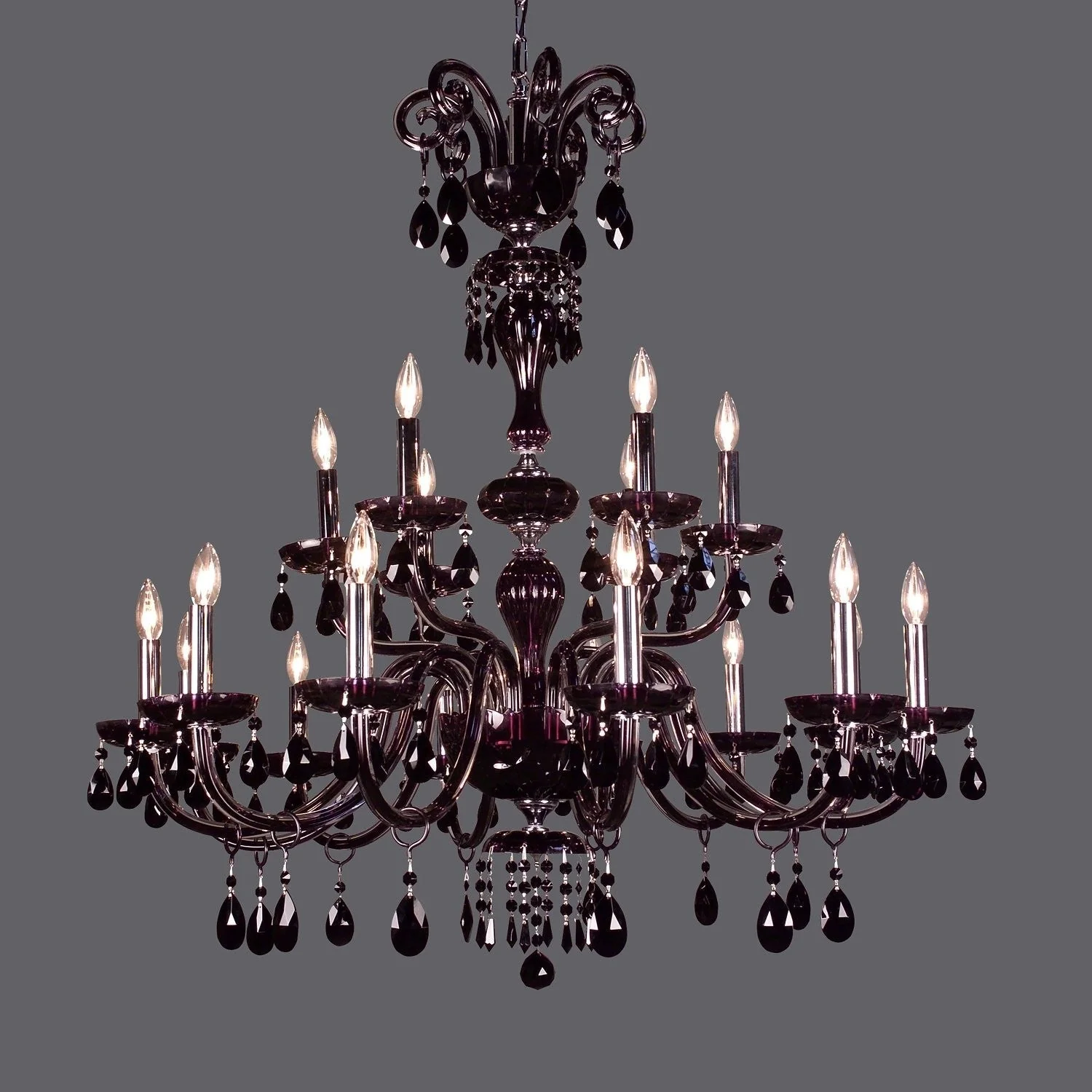 18 Light black traditional crystal Chandelier dressed with black crystals - Image 1