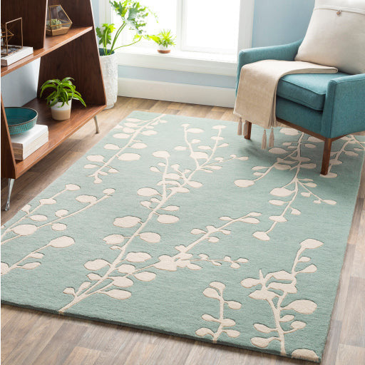 Surya Rugs Athena Collection Seafoam & Ivory Area Rug ATH-5158 - Image 1