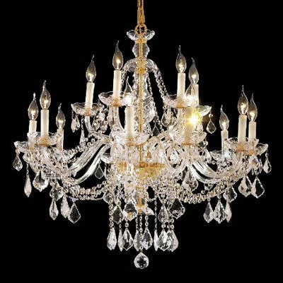 Gold plated 12 Light Bohemian  crystal Chandelier - Image 1