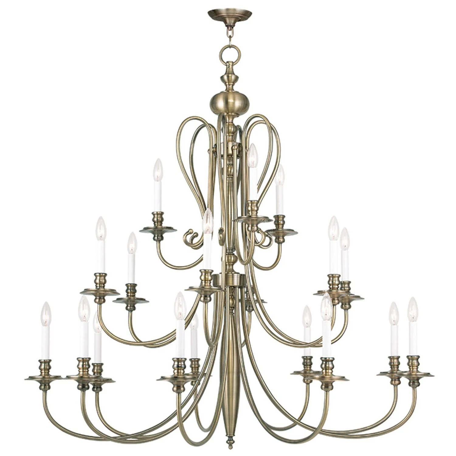 Antique Brass 18 Light Chandelier - Image 1
