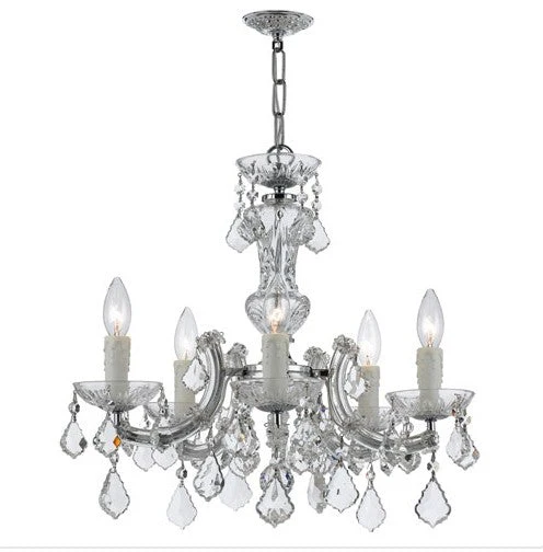 Five Light Hand Cut Crystal Mini-Chandelier - Image 1