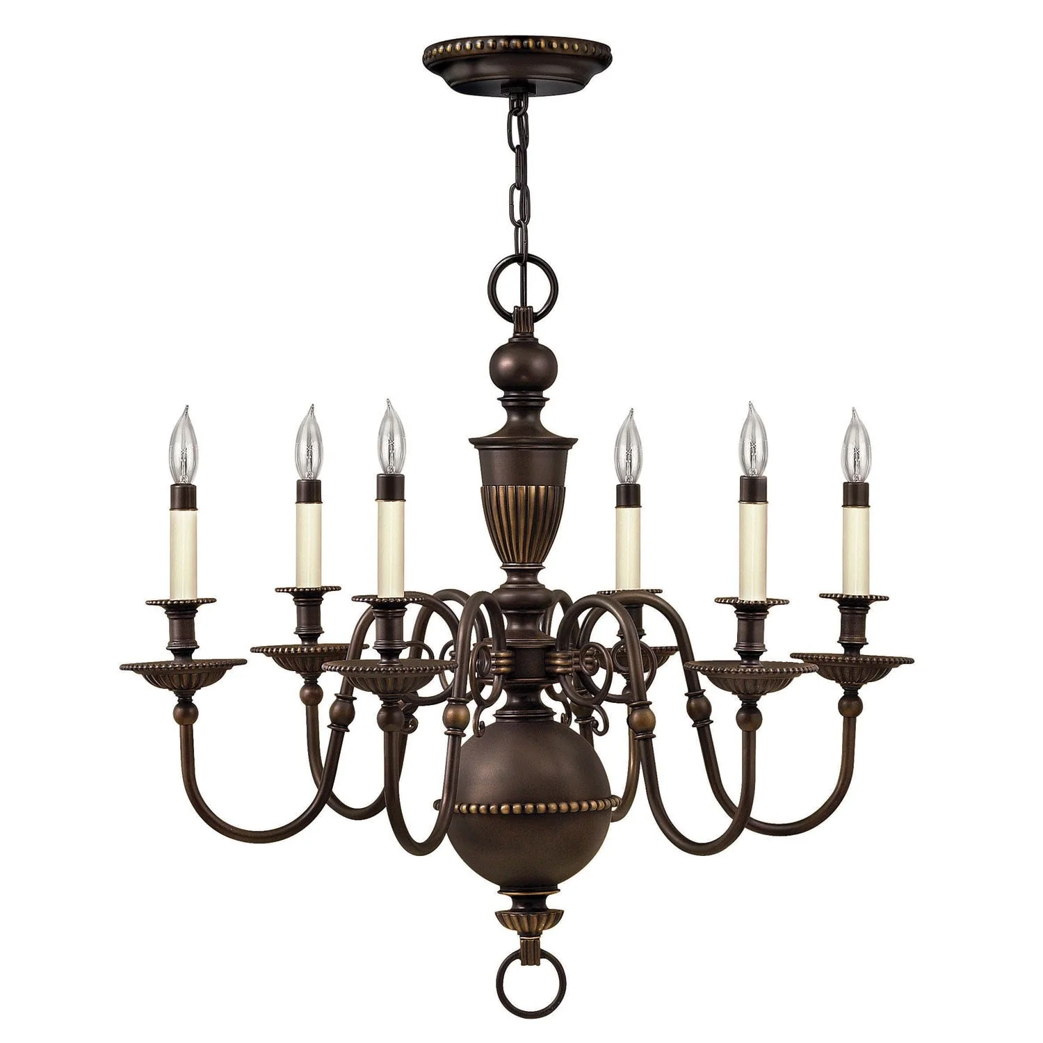 Olde Bronze Six-Light Chandelier - Image 1