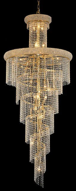 28 Light Spiral Crystal Chandelier gold plated - Image 1