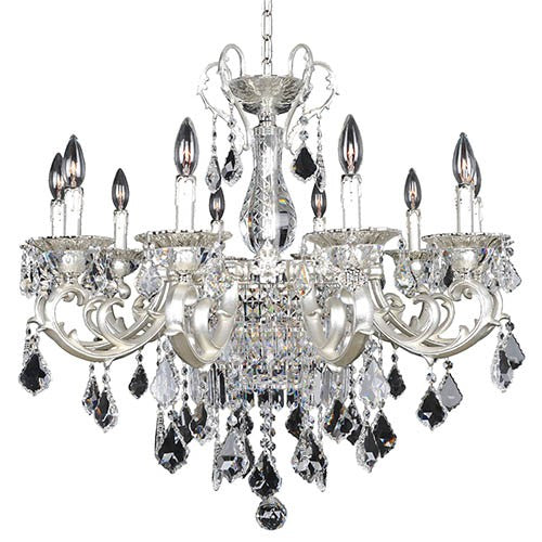 Rafael Two-Tone Silver 13-Light Chandelier with Firenze Clear Crystal - Image 1