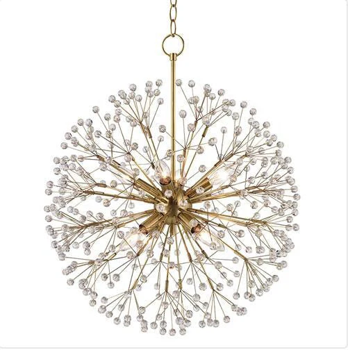 Aged Brass Eight-Light Chandelier - Image 1