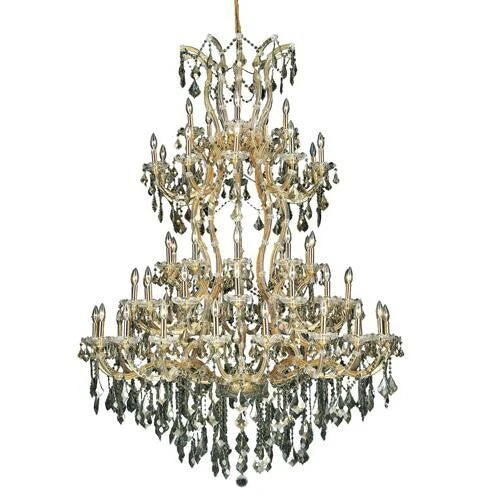 Gold Sixty-One Light 54-Inch Chandelier with Royal Cut Golden Teak Smoky Crystal - Image 1