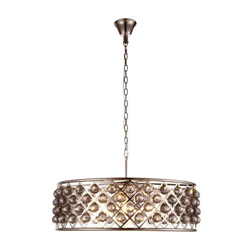 Madison Polished Nickel Eight-Light Pendant with Faceted Silver Crystals - Image 1