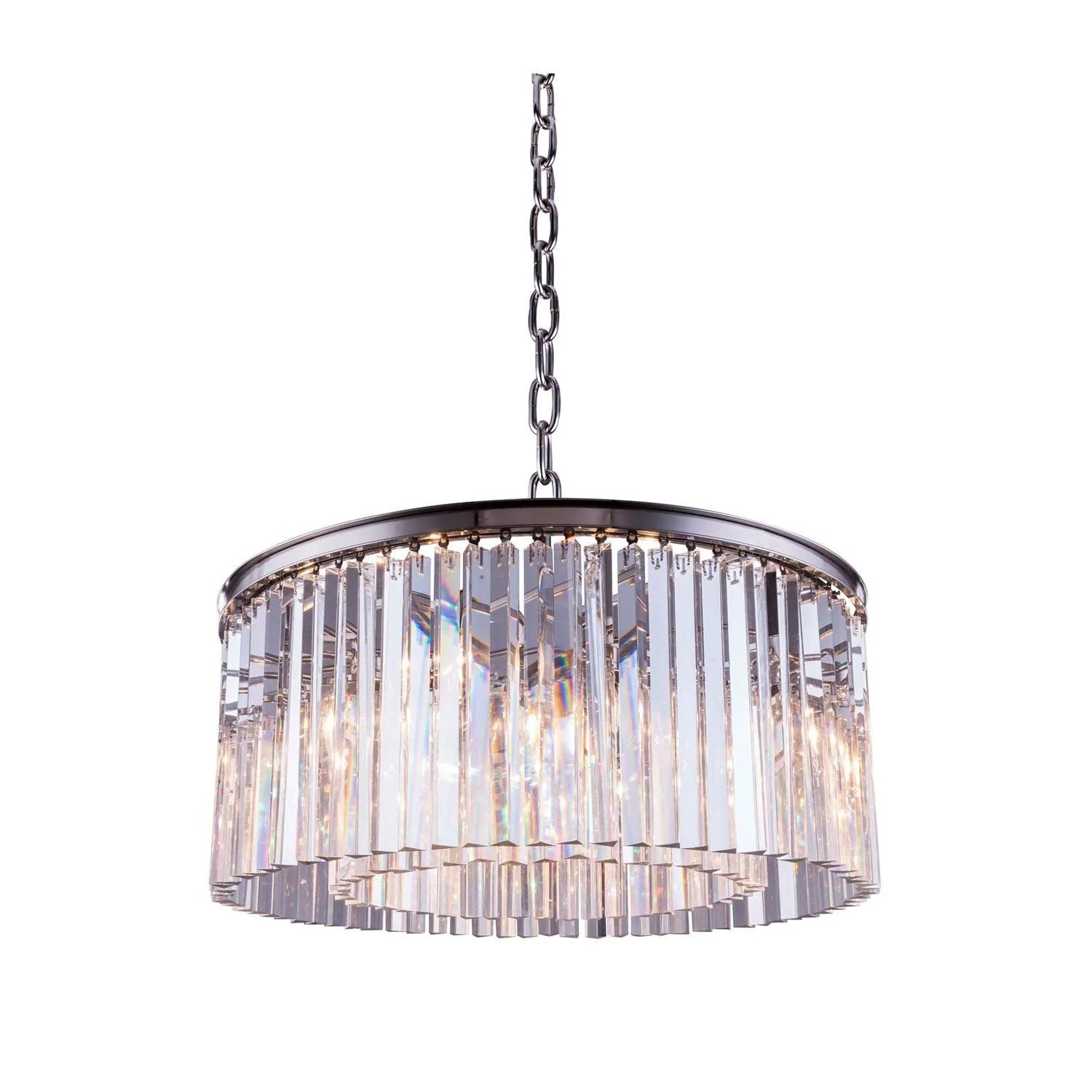 Sydney Polished Nickel Thirty-One-Inch Pendant with Royal Cut Clear Crystals - Image 1