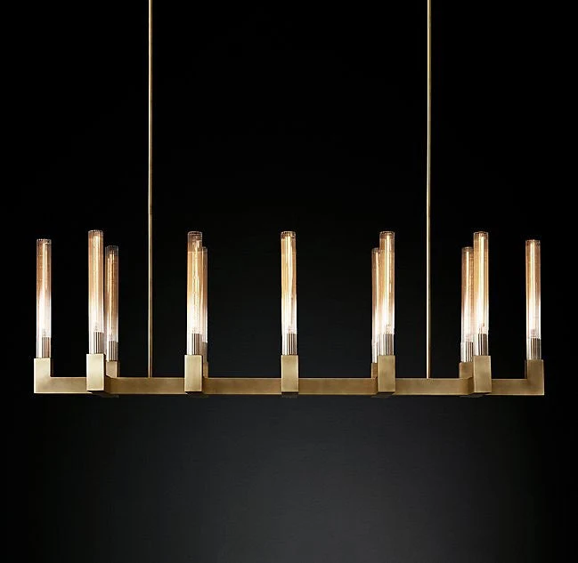 Modern style 12 lights candles rectangle chandelier - Image 1