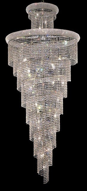 32 Light Spiral Crystal Chandelier chrome plated - Image 1