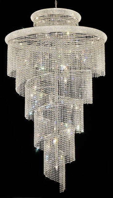 41 Light Spiral Crystal Chandelier chrome plated - Image 1