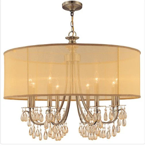 Eight-Light Chandelier with EtruscanSmooth Oyster Crystal - Image 1