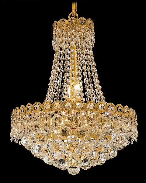 6 Lights crystal chandeliers in gold finish - Image 1