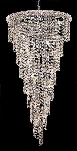 26 Light Spiral Crystal Chandelier chrome plated - Image 1