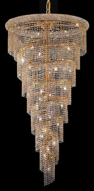 26 Light Spiral Crystal Chandelier gold plated - Image 1