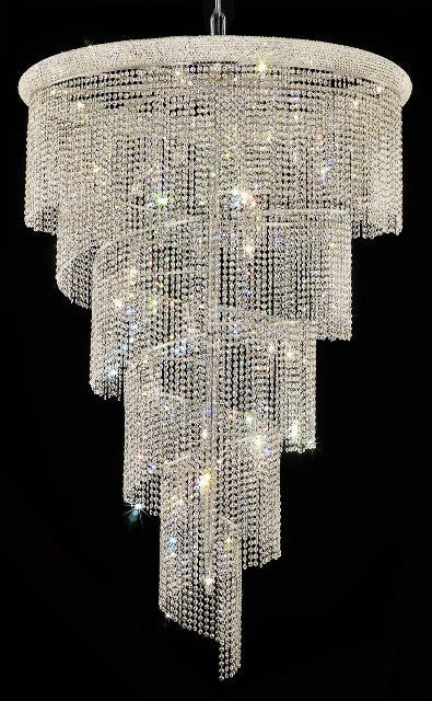 29 Light Spiral Crystal Chandelier chrome plated - Image 1