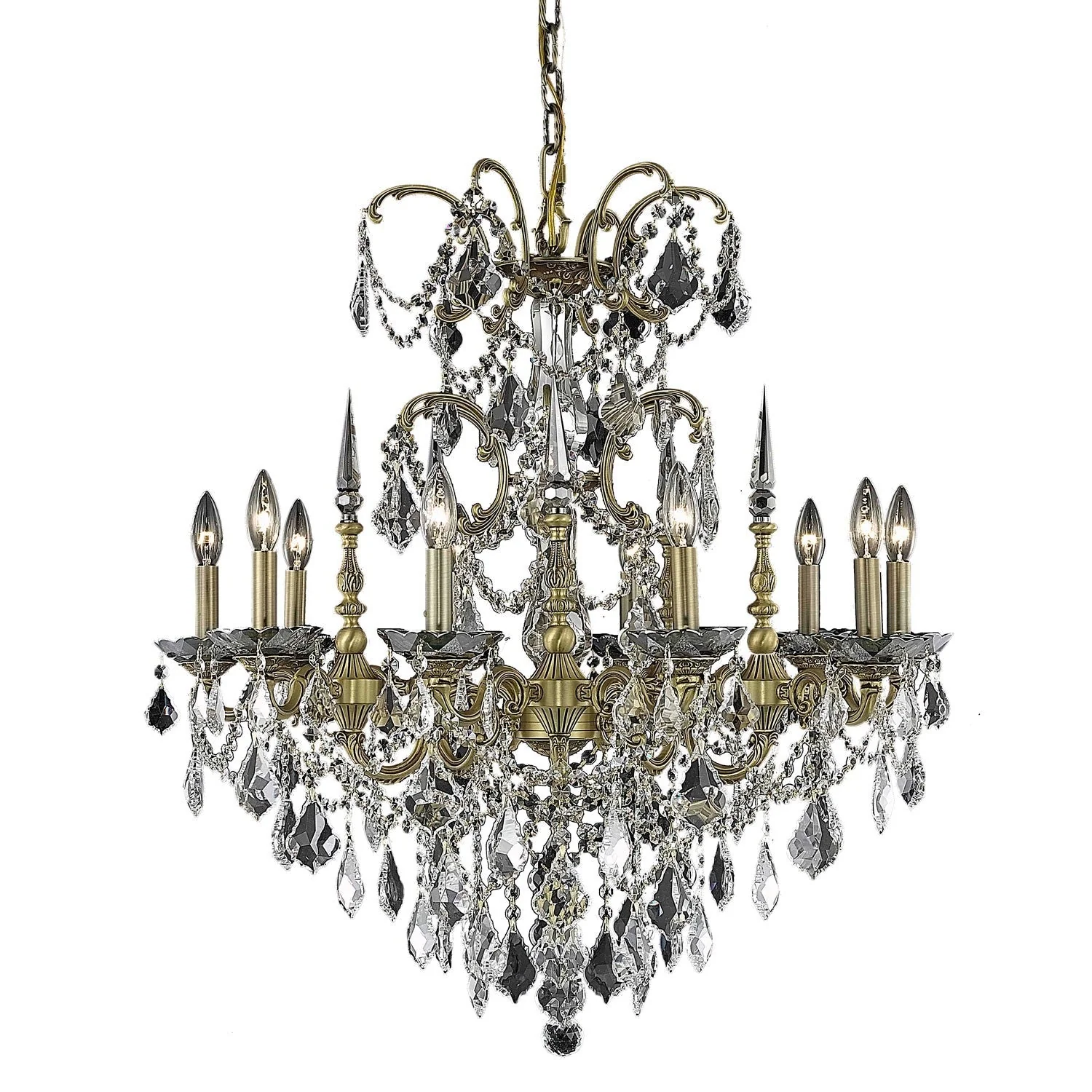 Gold Ten-Light Chandelier with Clear Royal Cut Crystals - Image 1