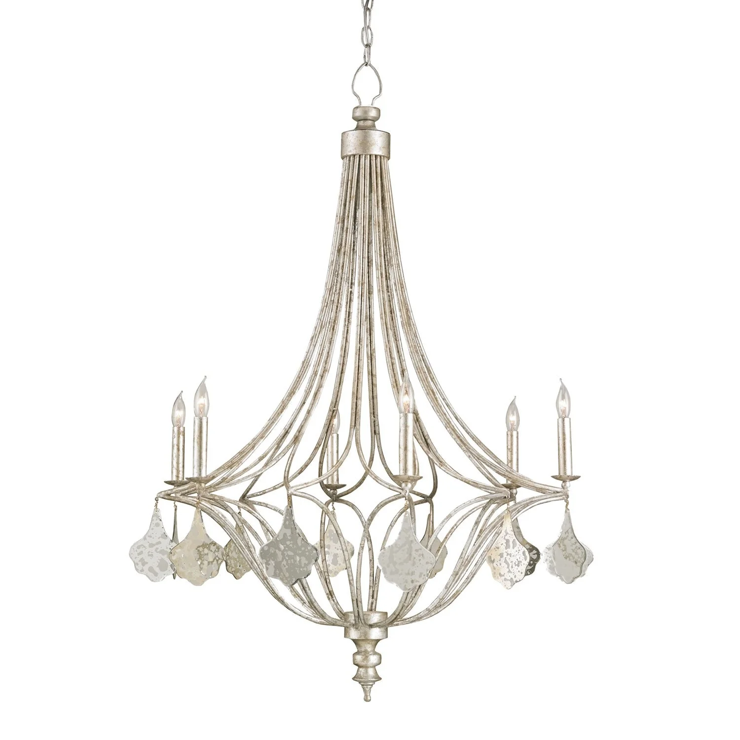 Lavinia Gracian Silver Leaf Six-Light Chandelier - Image 1