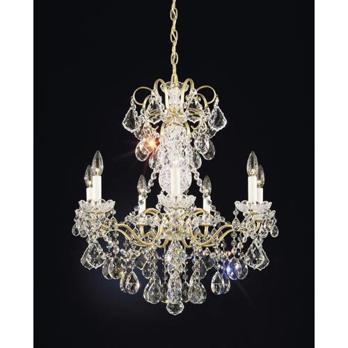 Gold Seven-Light Clear Heritage Handcut Crystal Chandelier, 24W x 27H x 24D - Image 1