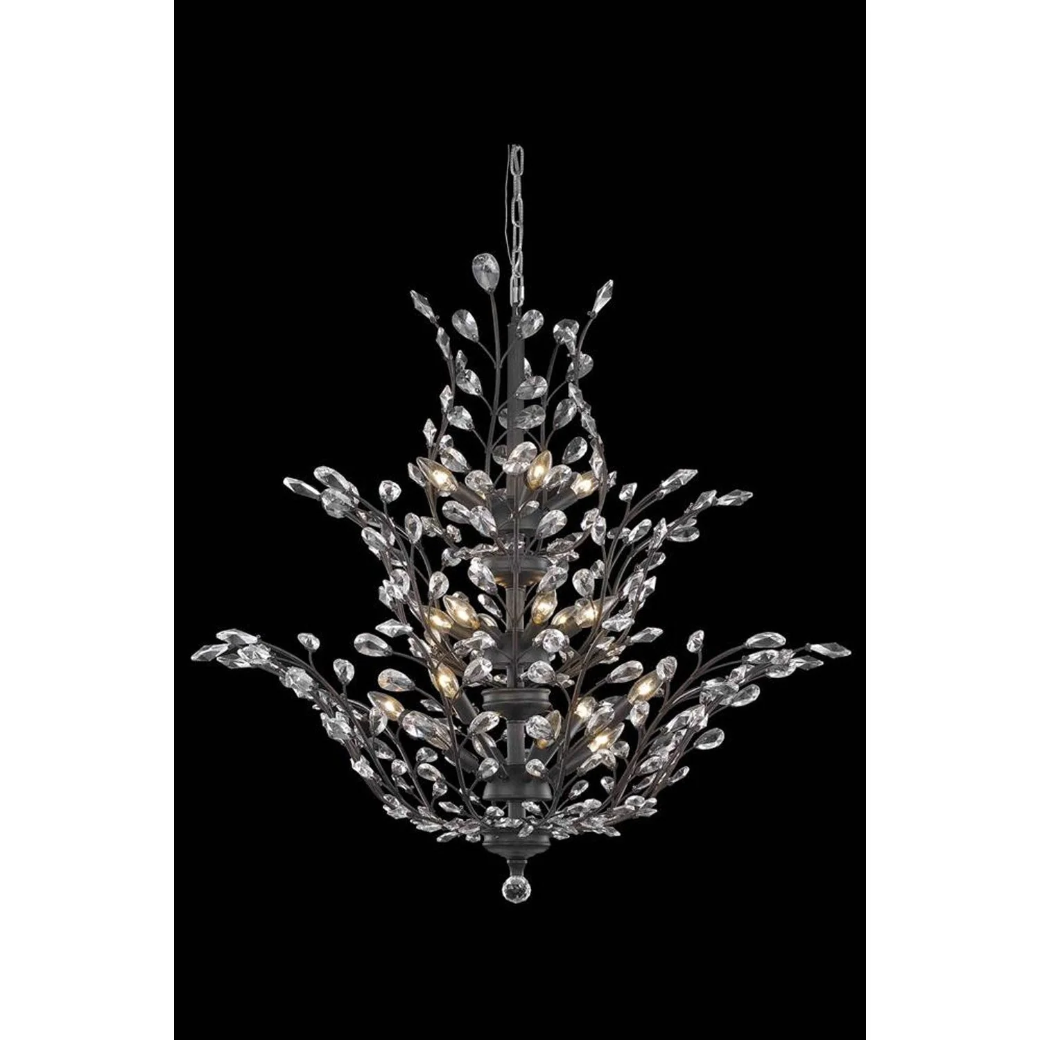 Orchid Dark Bronze 18-Light Chandelier with Royal Cut Crystal - Image 1