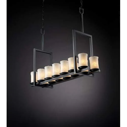 Black and Whitewash Fourteen-Light Tall Bridge Chandelier - Image 1