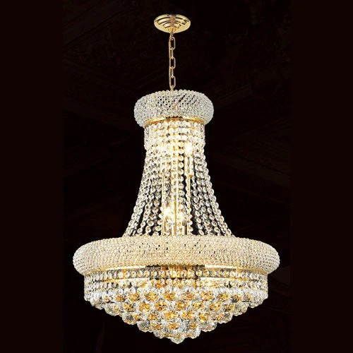 Aged Brass Six-Light Chandelier - Image 1