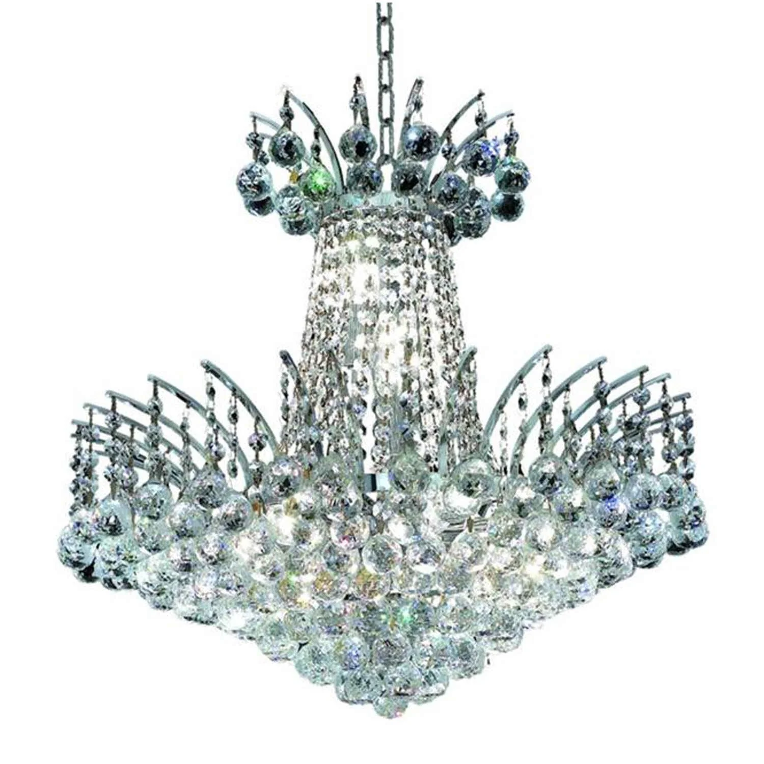Victoria Chrome Eight-Light Chandelier with Clear Royal Cut Crystals - Image 1