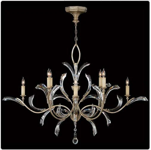 Eight-Light Chandelier in Warm Muted Silver Leaf Finish - Image 1