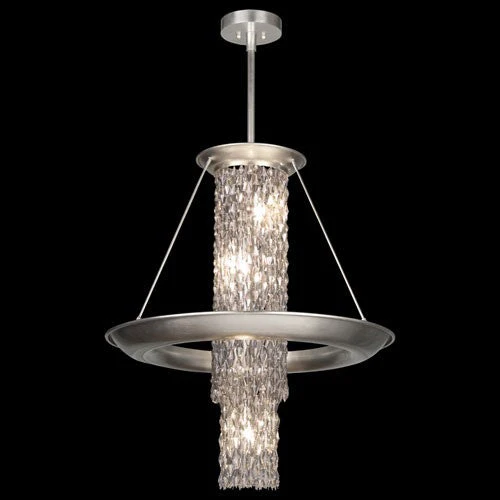 Seven-Light Pendant in Silver Leaf Finish - Image 1
