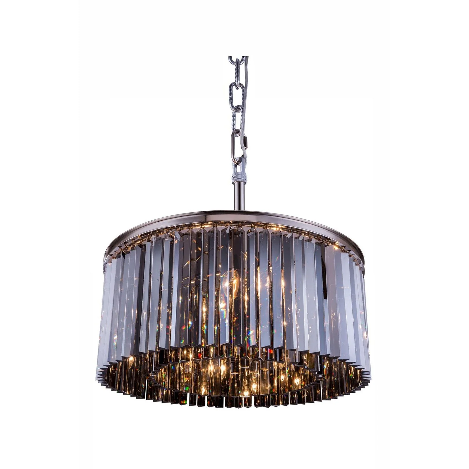 Sydney Polished Nickel Thirty-One-Inch Pendant with Royal Cut Silver Shade Crystals - Image 1